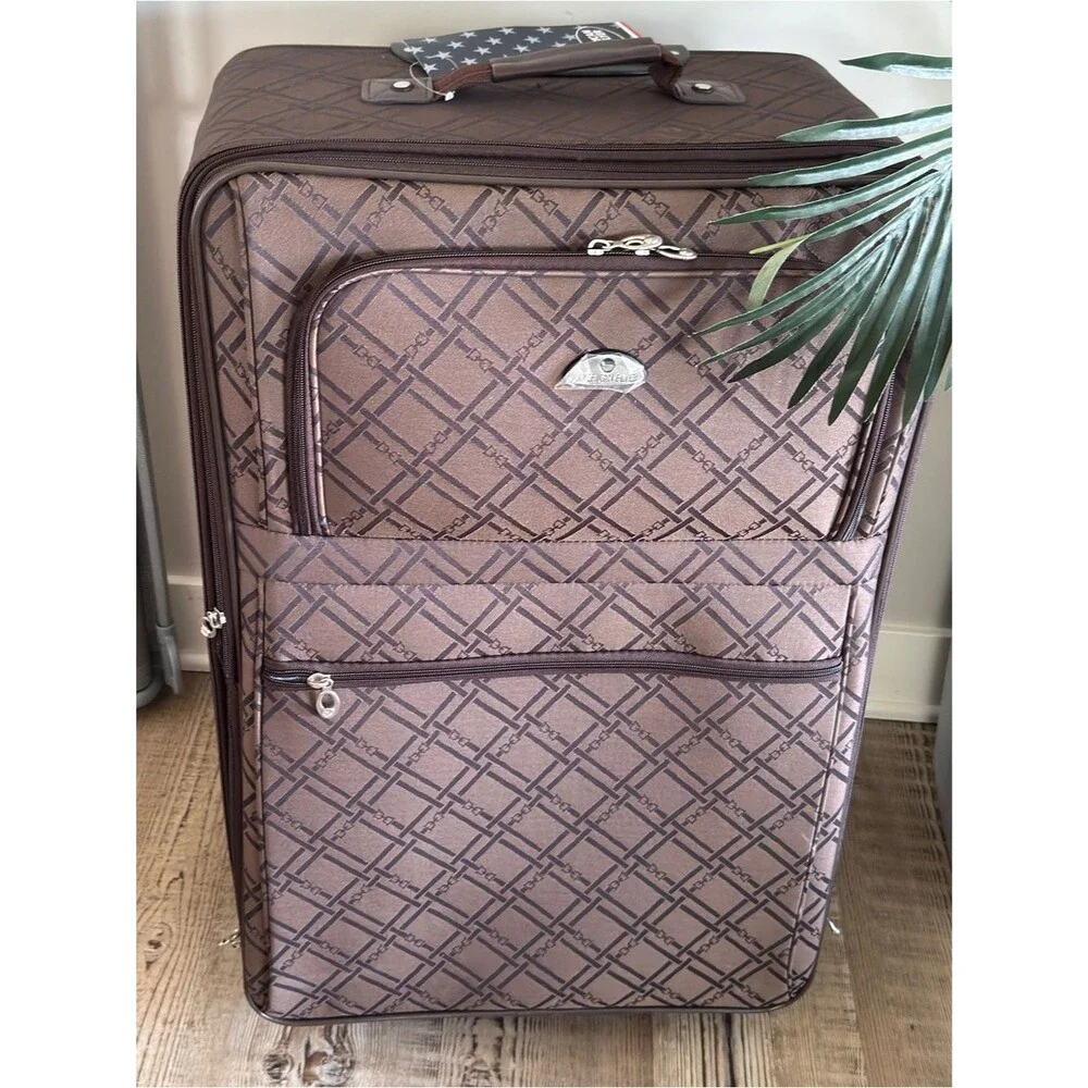 American Flyer Pemberly 3 PC Luggage Set Classic Brown Brown- Travel bag a